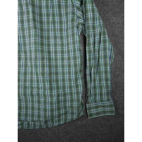 Old Navy Shirt Mens Large L Button Up Plaid Regular Fit Long Sleeve Green - Picture 11 of 12